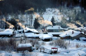 China Snow Town Scenery